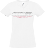 Damen V-Neck T-Shirt „Logische Politik im 21. Jahrhundert..." weiß