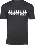 T-Shirt UNISEX  „Gemeinsam Stark" schwarz mit weiß/roten Aufdruck