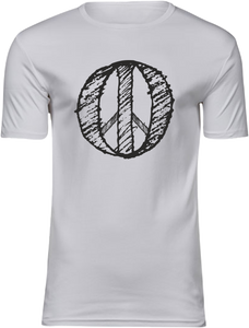 T-Shirt UNISEX  „Peace" weiss, mit schwarzen Aufdruck im RS Design