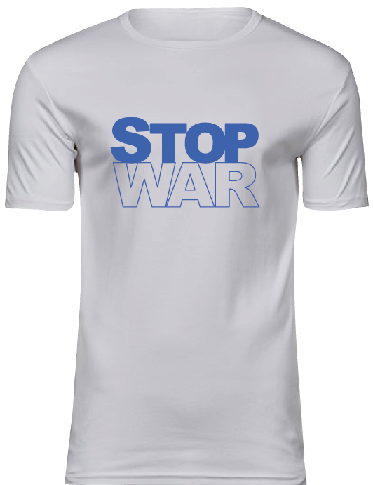 T-Shirt UNISEX, weiss, Design 2  „STOP WAR