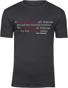 T-Shirt UNISEX  „In Deutschland..." schwarz mit weiß/rotem Aufdruck