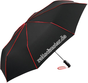 Regenschirm "reitschuster.de" schwarz/rot & schwarz/grau