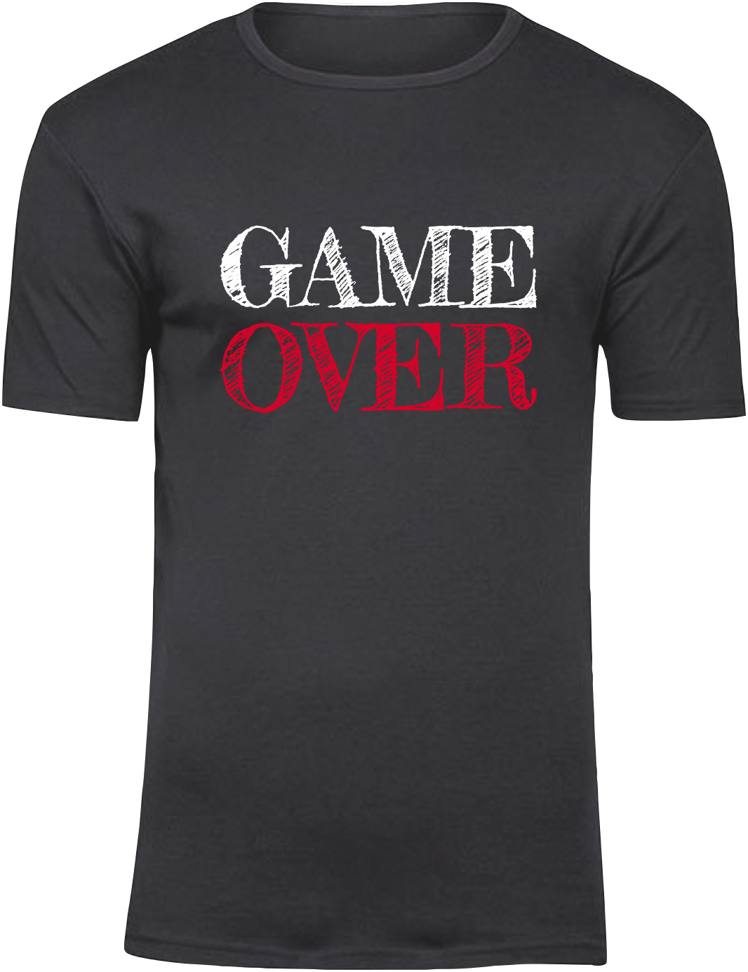 T-Shirt UNISEX  „GAME OVER" schwarz mit weiß/roten Aufdruck