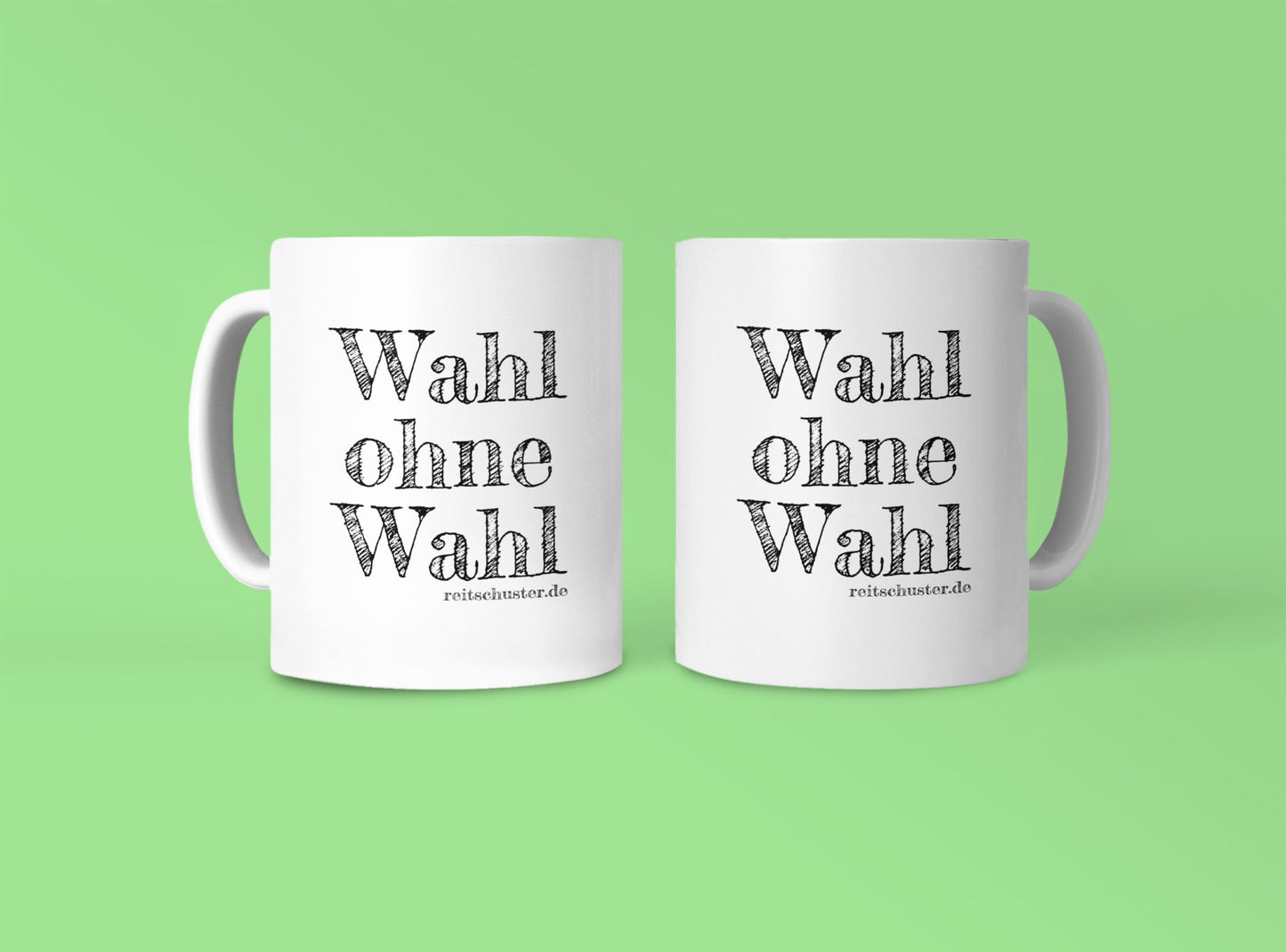 FUN-Kaffeebecher "Wahl ohne Wahl", weiss