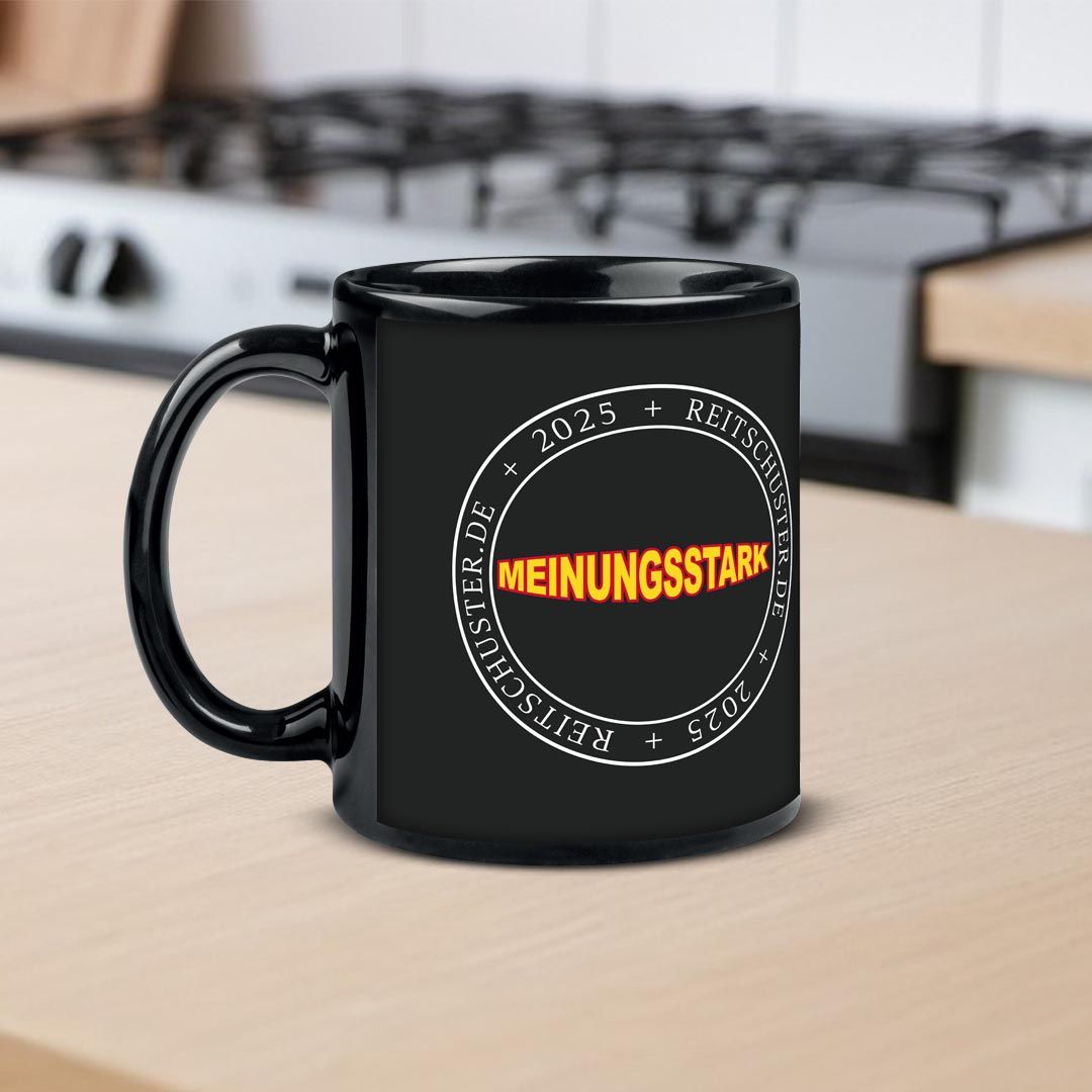 BR Kaffeebecher "MEINUNGSSTARK", schwarz