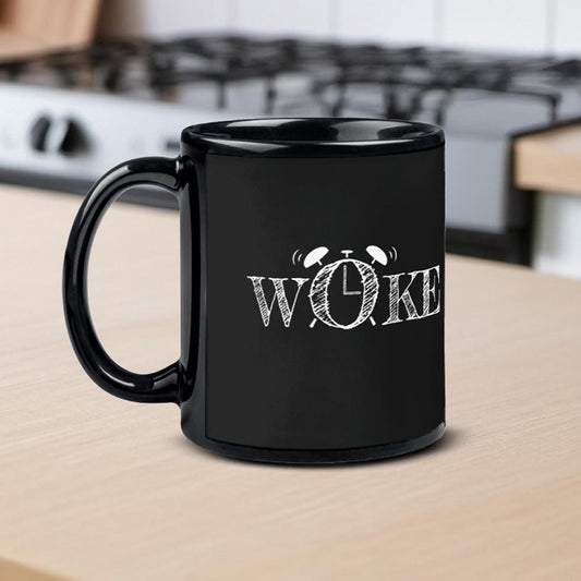 BR Kaffeebecher "WOKE" - Wecker, schwarz