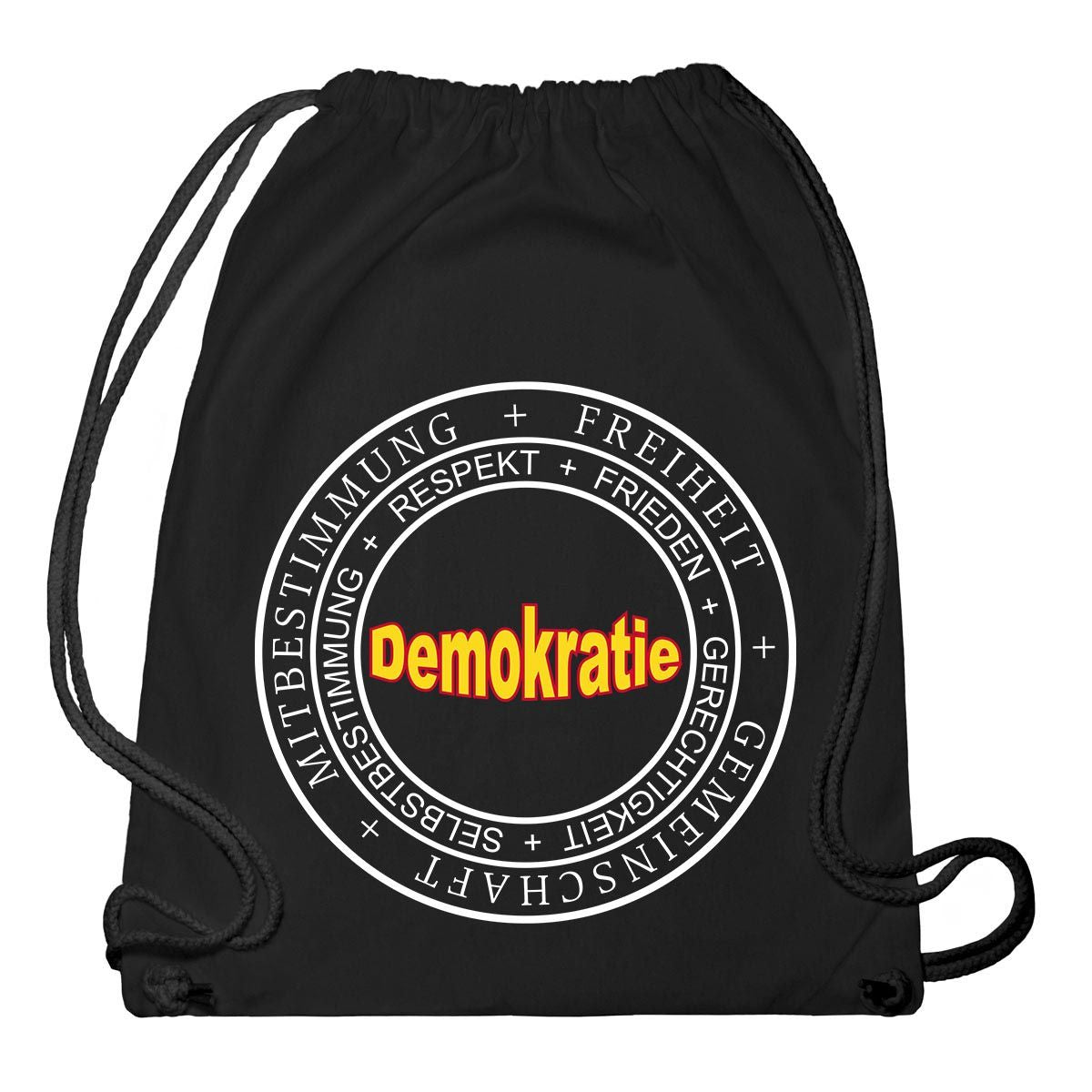 FUN-Gym Bag "Demokratie", schwarz/ weiss