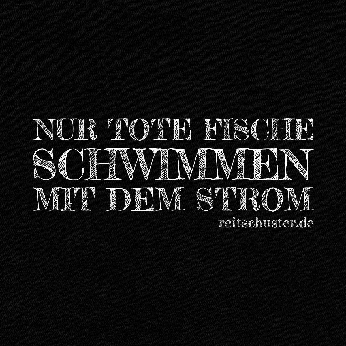 BR Premium T-Shirt „Nur Tote Fische“ schwarz/ weiß