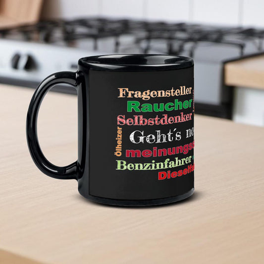 FUN-Kaffeebecher "Geht's noch Krimineller", schwarz