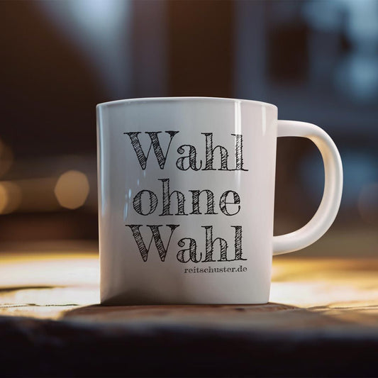 FUN-Kaffeebecher "Wahl ohne Wahl", weiss