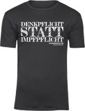 T-Shirt UNISEX  „Denkpflicht statt Impfpflicht" schwarz