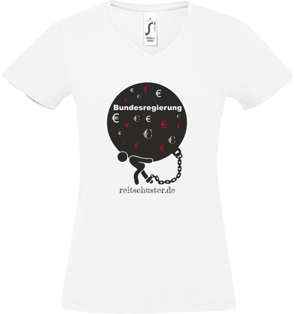 Damen V-Neck T-Shirt „Bundesregierung