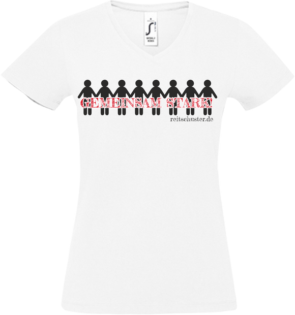 Damen V-Neck T-Shirt „Gemeinsam Stark