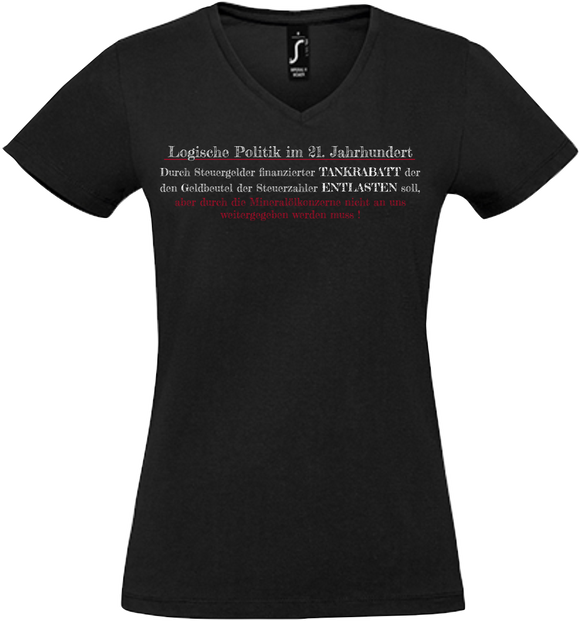 Damen V-Neck T-Shirt „Logische Politik im 21. Jahrhundert...