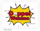 Fun-Shirt Unisex + Aufkleber "DOPPEL WUMMS"