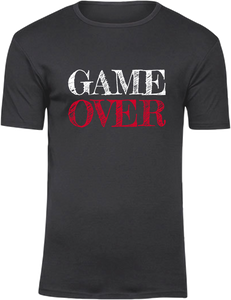 T-Shirt UNISEX  „GAME OVER" schwarz mit weiß/roten Aufdruck