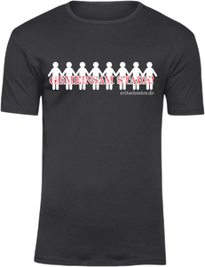 T-Shirt UNISEX  „Gemeinsam Stark" schwarz mit weiß/roten Aufdruck