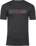 T-Shirt UNISEX  „Logische Politik im 21. Jahrhundert" schwarz mit weiß/roten Aufdruck