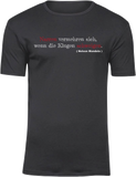 T-Shirt UNISEX  „Narren vermehren sich..." schwarz mit weiß/roten Aufdruck