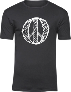 T-Shirt UNISEX  „Peace" schwarz, mit weißen Aufdruck im RS Design