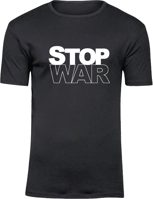 T-Shirt UNISEX, schwarz, Design 2  „STOP WAR
