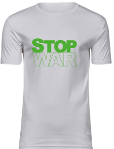 T-Shirt UNISEX, weiss, Design 2  „STOP WAR"