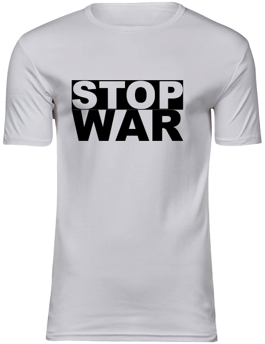 T-Shirt UNISEX, weiss, Design 1  „STOP WAR