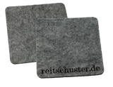 grauer Filzuntersetzer für Tassen mit der Aufschrift "reitschuster.de"