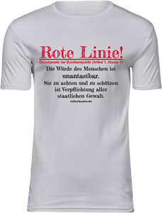T-Shirt UNISEX  „Rote Linie" weiß