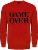Sweater rot Reitschuster, mit schwarzen Game Over Aufdruck