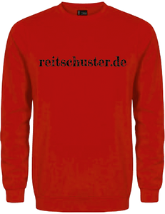 Sweater "reitschuster.de" Fire Red, mit schwarzen Aufdruck