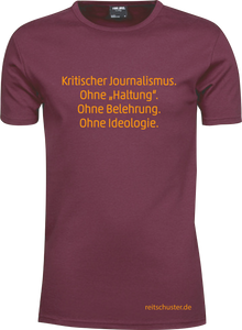 T-Shirt „Kritischer Journalismus“ bordeaux