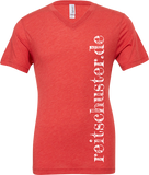 T-Shirt V-Neck „reitschuster.de“ Rot Meliert